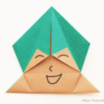 ダイソーの折り紙ブック⑥ おもちゃおりがみ 顔遊び