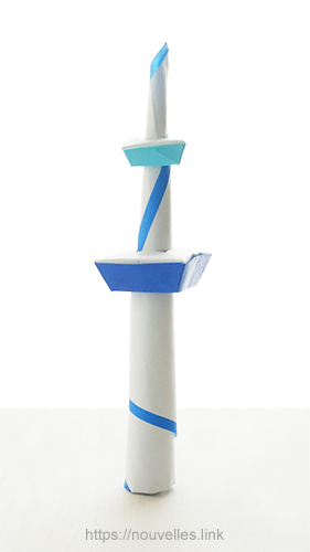 ダイソーの折り紙ブック⑥ おもちゃおりがみ 未来タワー