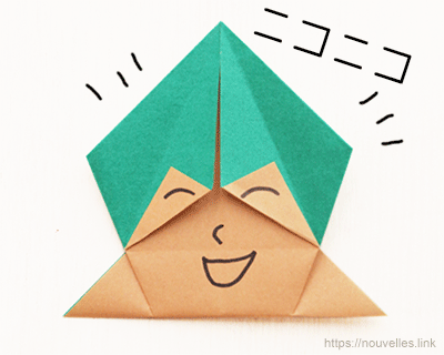 ダイソーの折り紙ブック⑥ おもちゃおりがみ 顔遊び